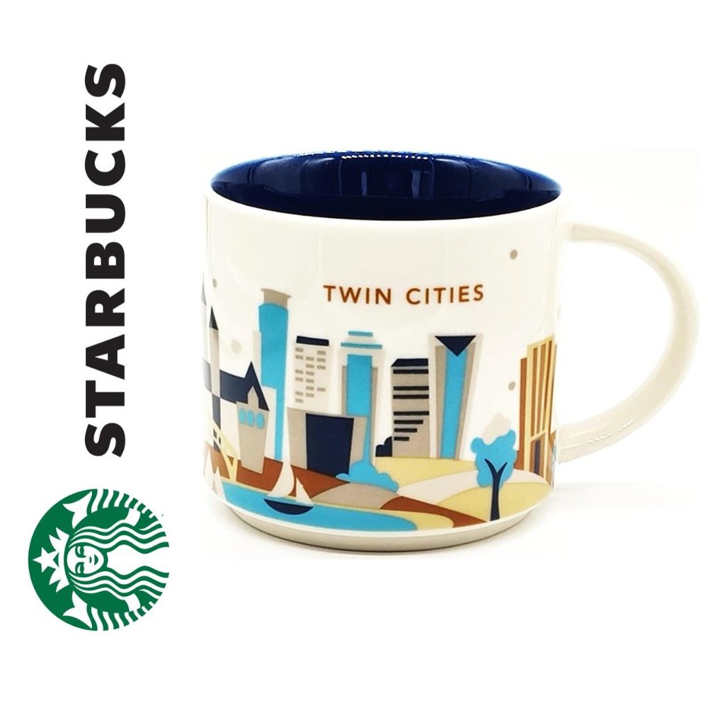 STARBUCKS 14fl oz YOU ARE HERE TRAVEL TUMBLER COFFEE MUG CUP TWIN CITIES